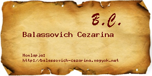 Balassovich Cezarina névjegykártya